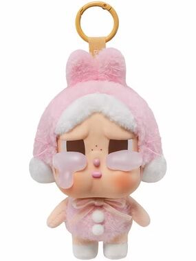 Pink Plush Bunny Character Keychain - Cute Soft Accessory